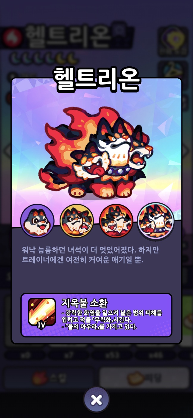 불댕댕 인게임 도감 캡쳐